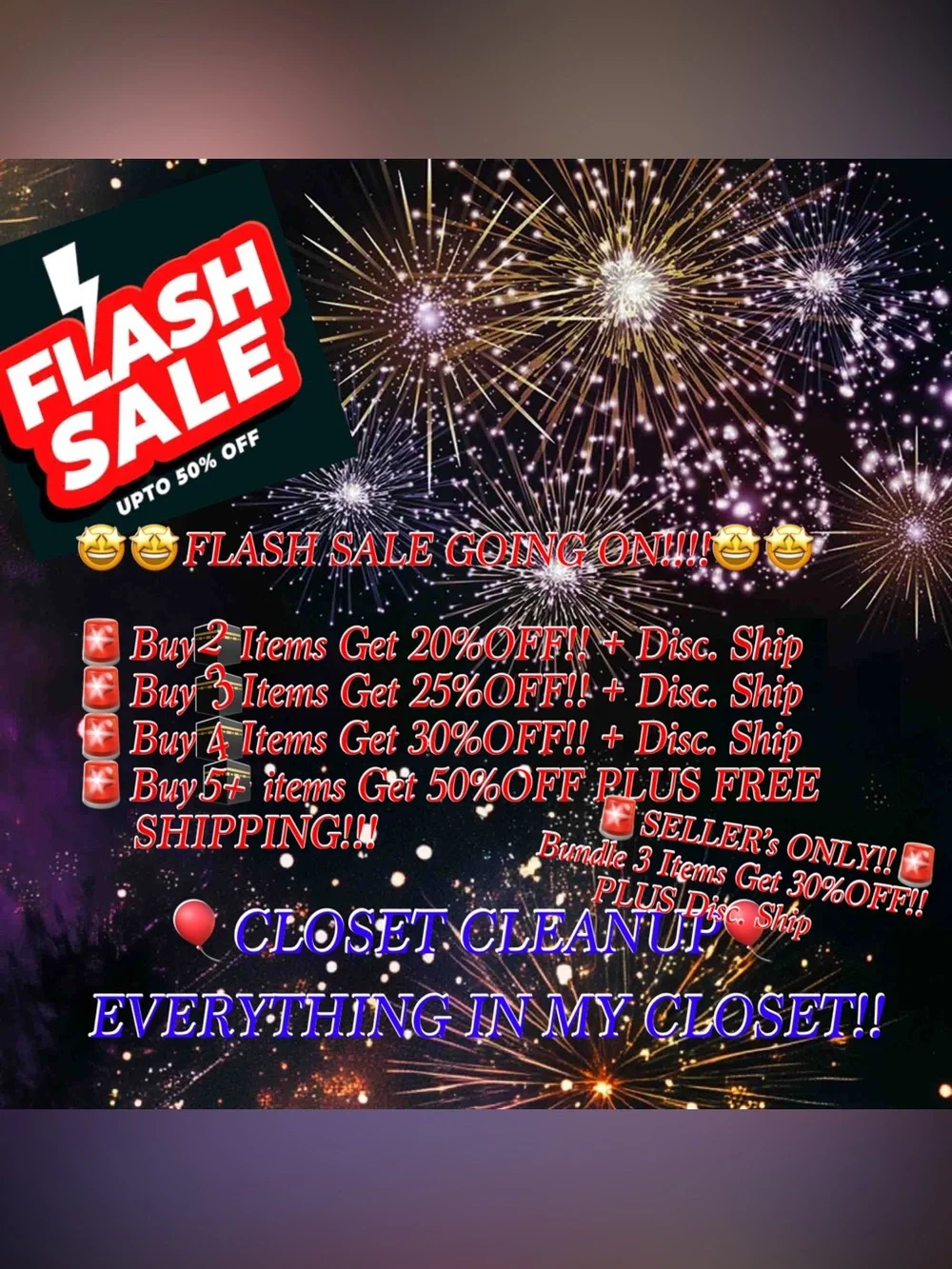 🪩🎈🪩🎈FLASH SALE CLOSET CLEANUP EVERYTHING YOU SEE IN MY CLOSET NEED GONE!🎈🪩🎈🪩